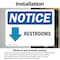 Signmission Restroom (Down Arrow) Sign With Symbol, 7 in W x Rectangle, Vinyl Decal OS-2PACK-NS-D-57-L-18094 - alternate 5